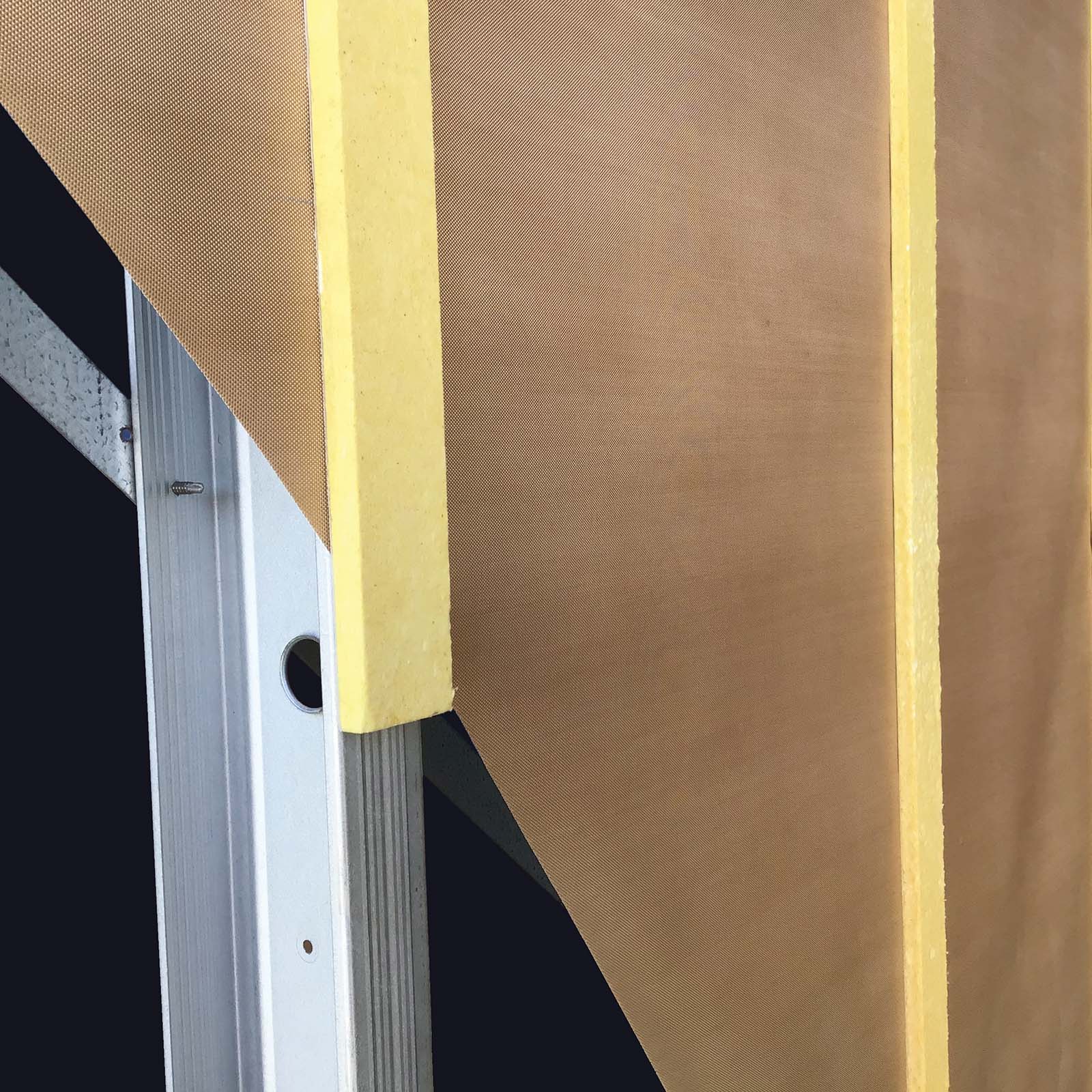 Ametalin non-combustible ThermalBreak strip fitted to a steel stud