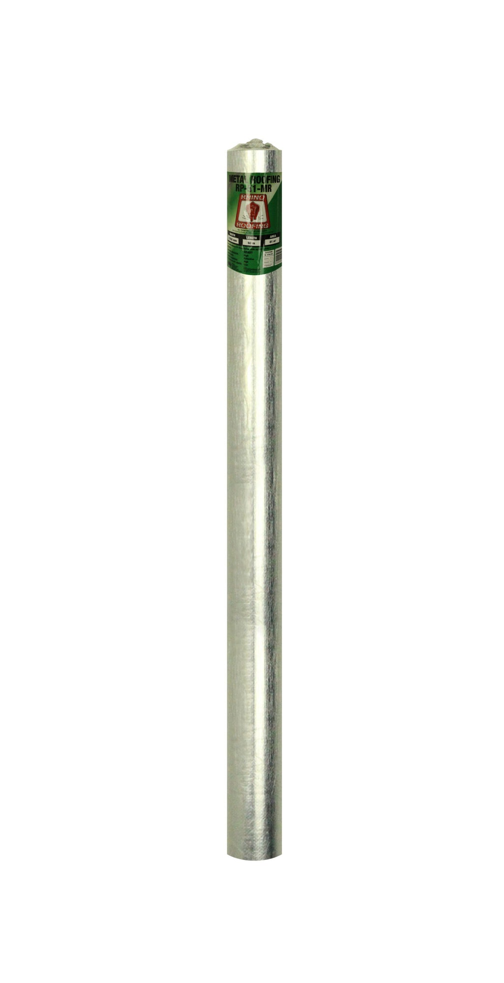 Rhino Metal Roofing RP-51MR 1350 mm x 60 m foil roll with its product label