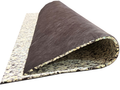 Pyrotek Silentstep Premium acoustic underlay sample folded back, showing the dark barrier facing and the multi-coloured bonded foam