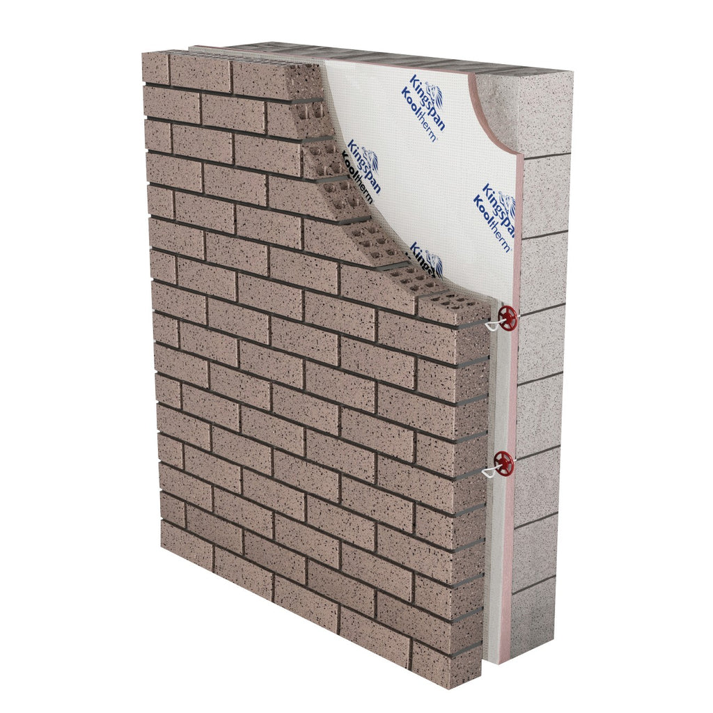 Kooltherm K8 Cavity Board on a block inner leaf with a brick outer leaf