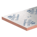 Kingspan Kooltherm K8 Cavity Board, corner of a foil faced board showing the phenolic core